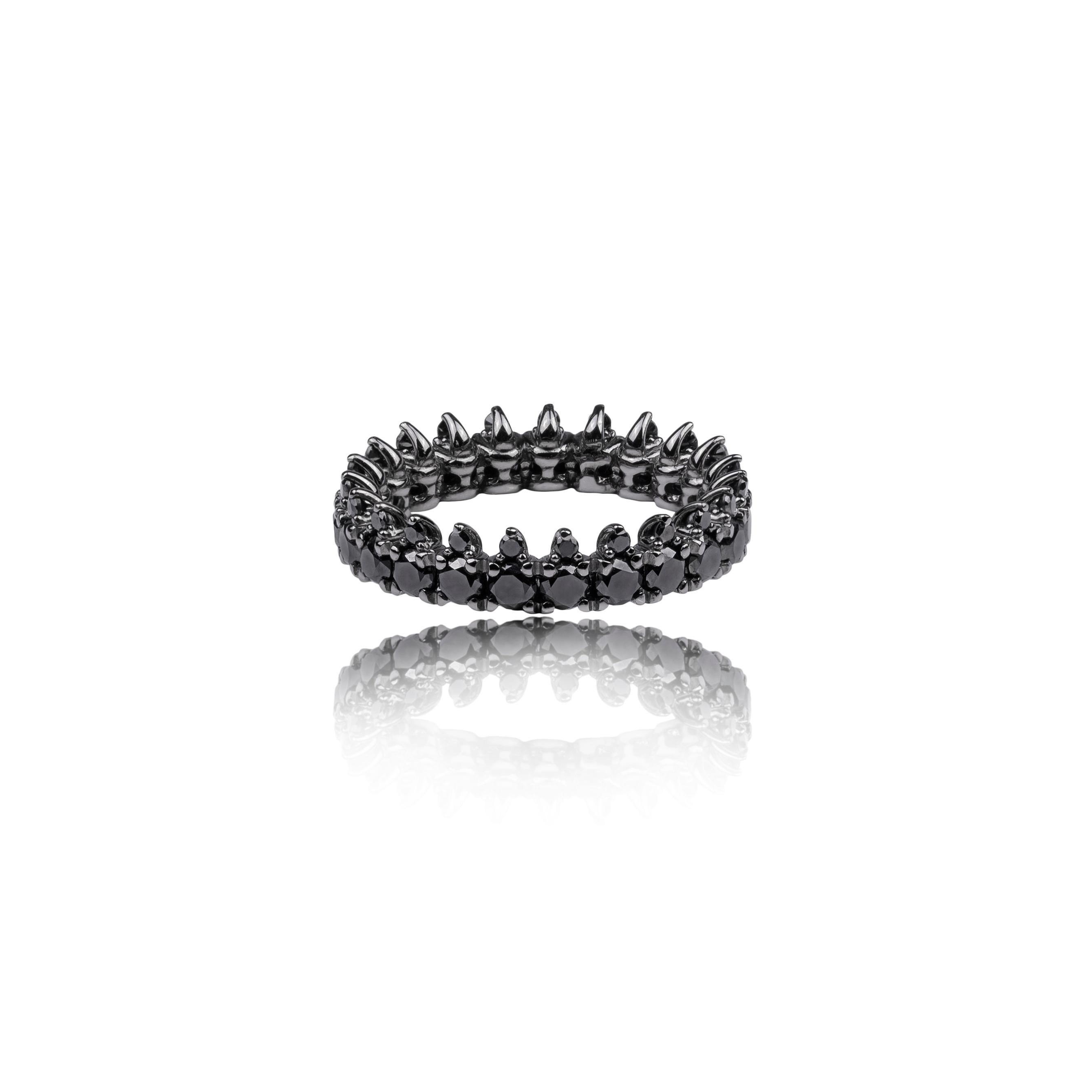 For Sale:  2.61 Ct Black Diamonds and 18k Burnished Gold Eternity Band 2