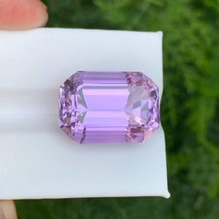 26.10 Carat Natural Loose Pink No Heat Kunzite Emerald Cut Afghan Gemstone