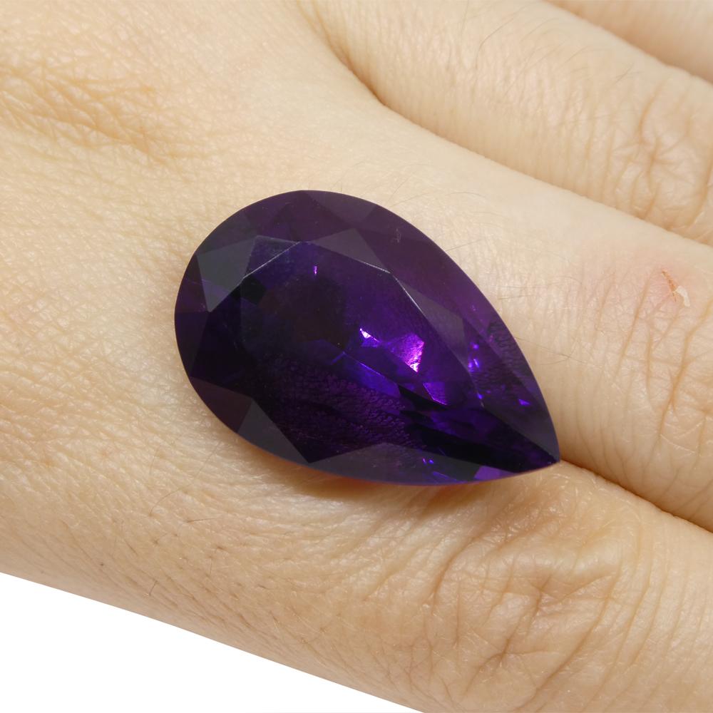 Description:

Gem Type: Amethyst
Number of Stones: 1
Weight: 26.11 cts
Measurements: 25.58 x 16.58 x 13.44 mm
Shape: Pear
Cutting Style:
Cutting Style Crown: Brilliant
Cutting Style Pavilion:
Transparency: Transparent
Clarity: Very Very Slightly