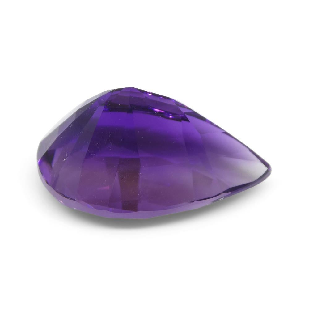 Women's or Men's 26.11ct Pear Purple Amethyst from Uruguay For Sale