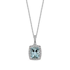 Sunita Nahata Aquamarine 2.61ct. Pendant in 18KWG with Diamond.