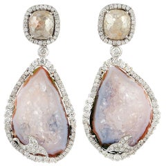 Boucles d'oreilles Geode en or blanc 18 carats et diamants