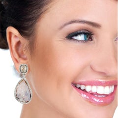 Geode 18 Karat White Gold Diamond Earrings