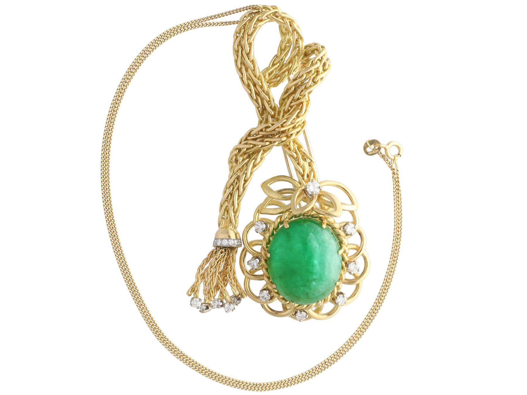 emerald brooch necklace