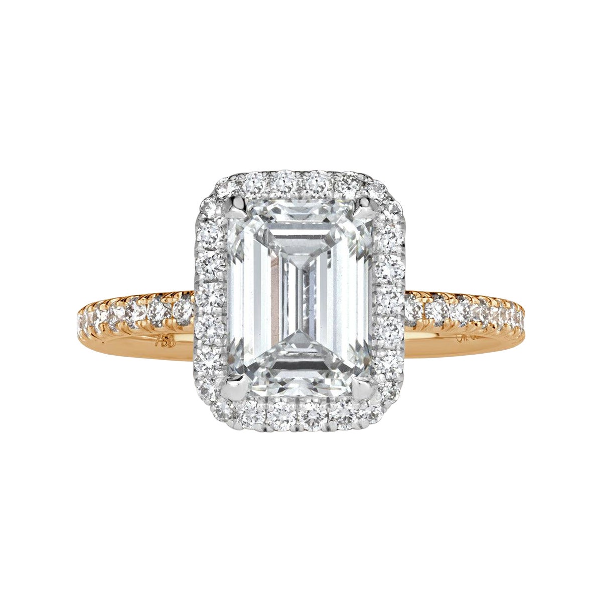 2.61ct Emerald Cut Diamond Engagement Ring
