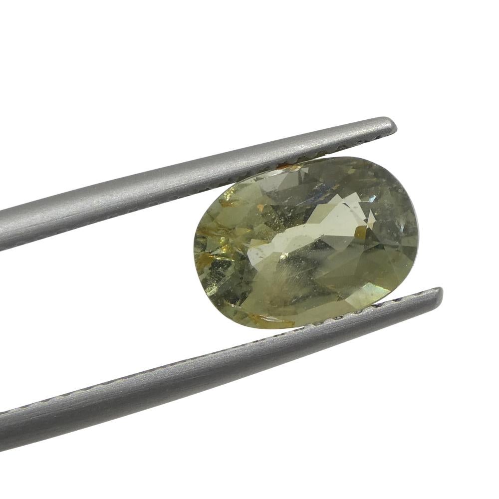 Women's or Men's 2.61ct Oval Green Sapphire from Tanzania For Sale