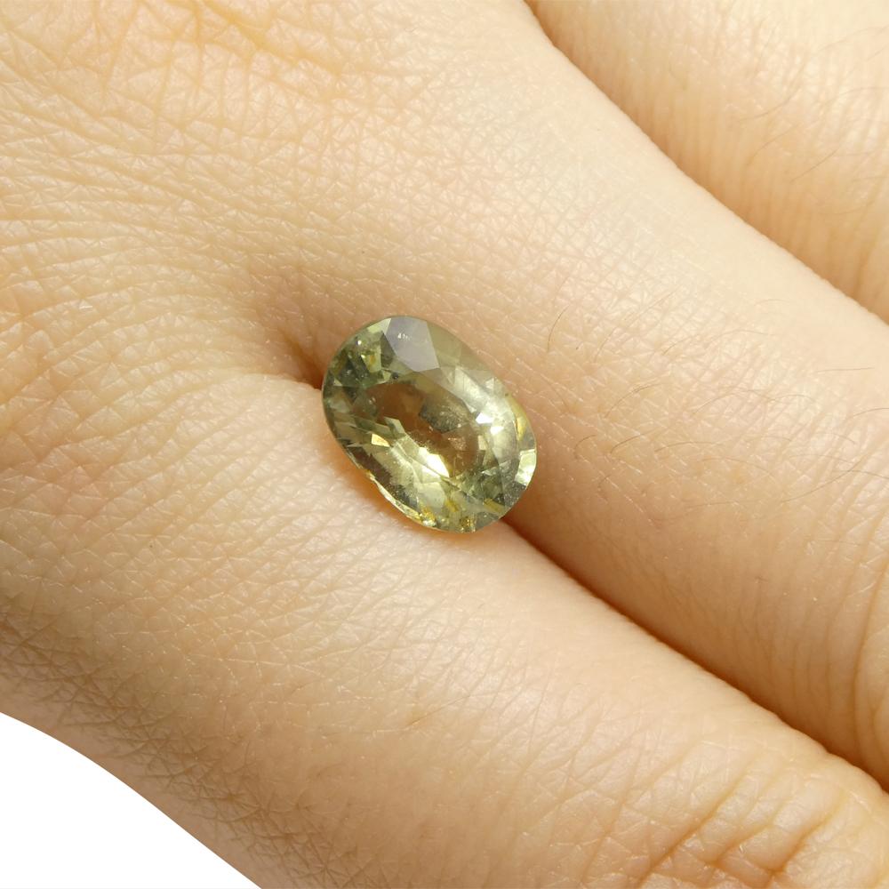 Oval Cut 2.61ct Oval Green Sapphire from Tanzania For Sale