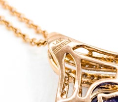 2.61ct Oval Tanzanite & Drop Pendant Necklace in Rose Gold