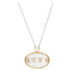 2.62 Carat Diamond 18 Karat Two-Tone Gold Love Slider Medallion Pendant Necklace