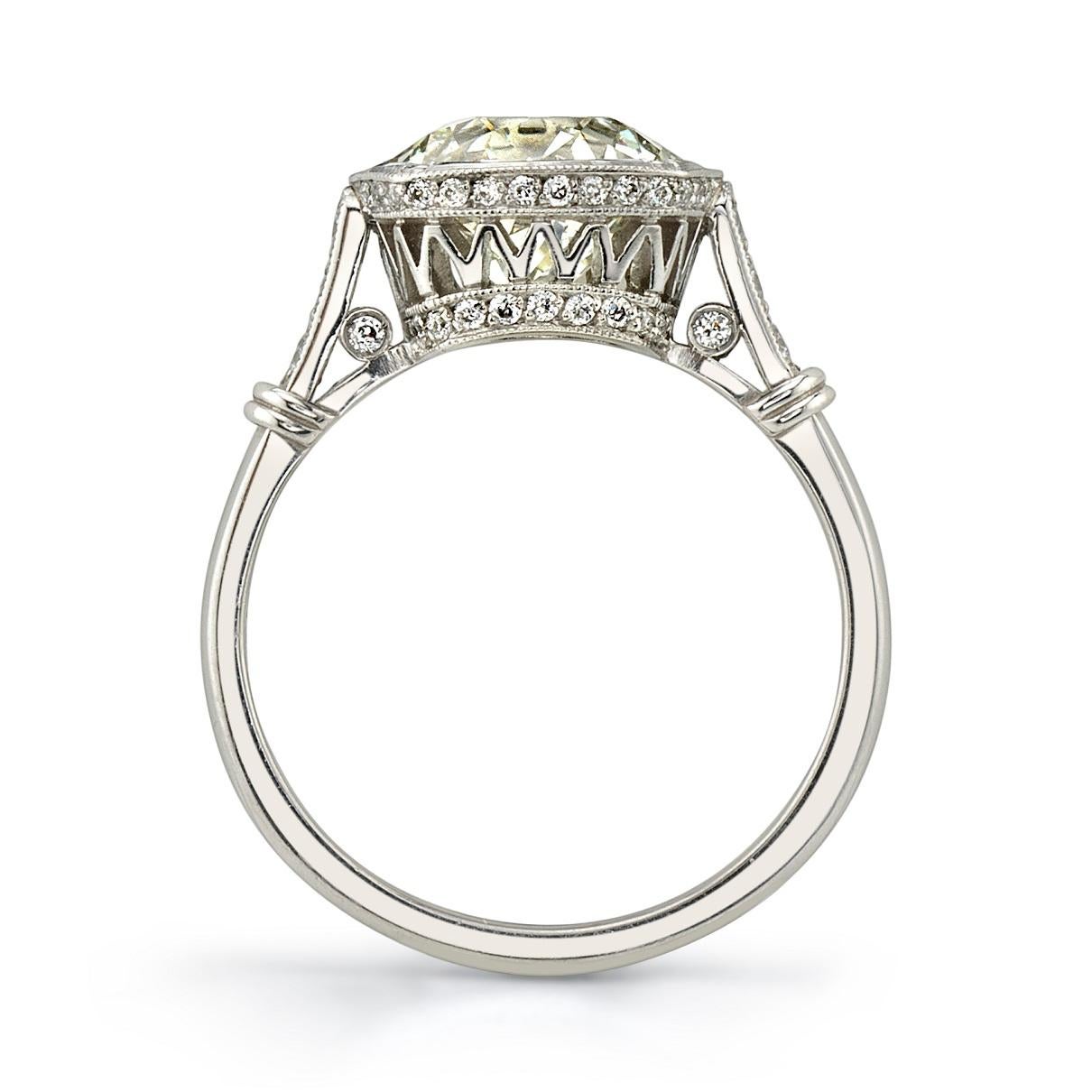 2.62 Carat EGL Certified Old European Cut Diamond Ring In New Condition In Los Angeles, CA