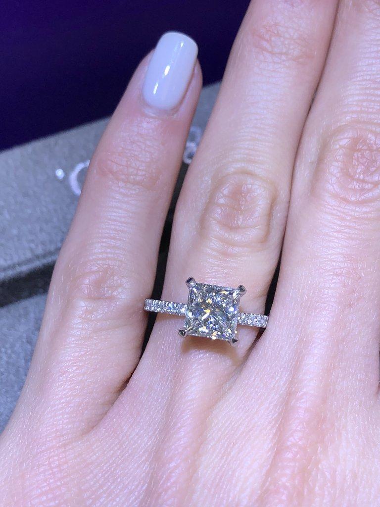 Engagement 2 Carat Princess Cut Diamond Ring Diamond