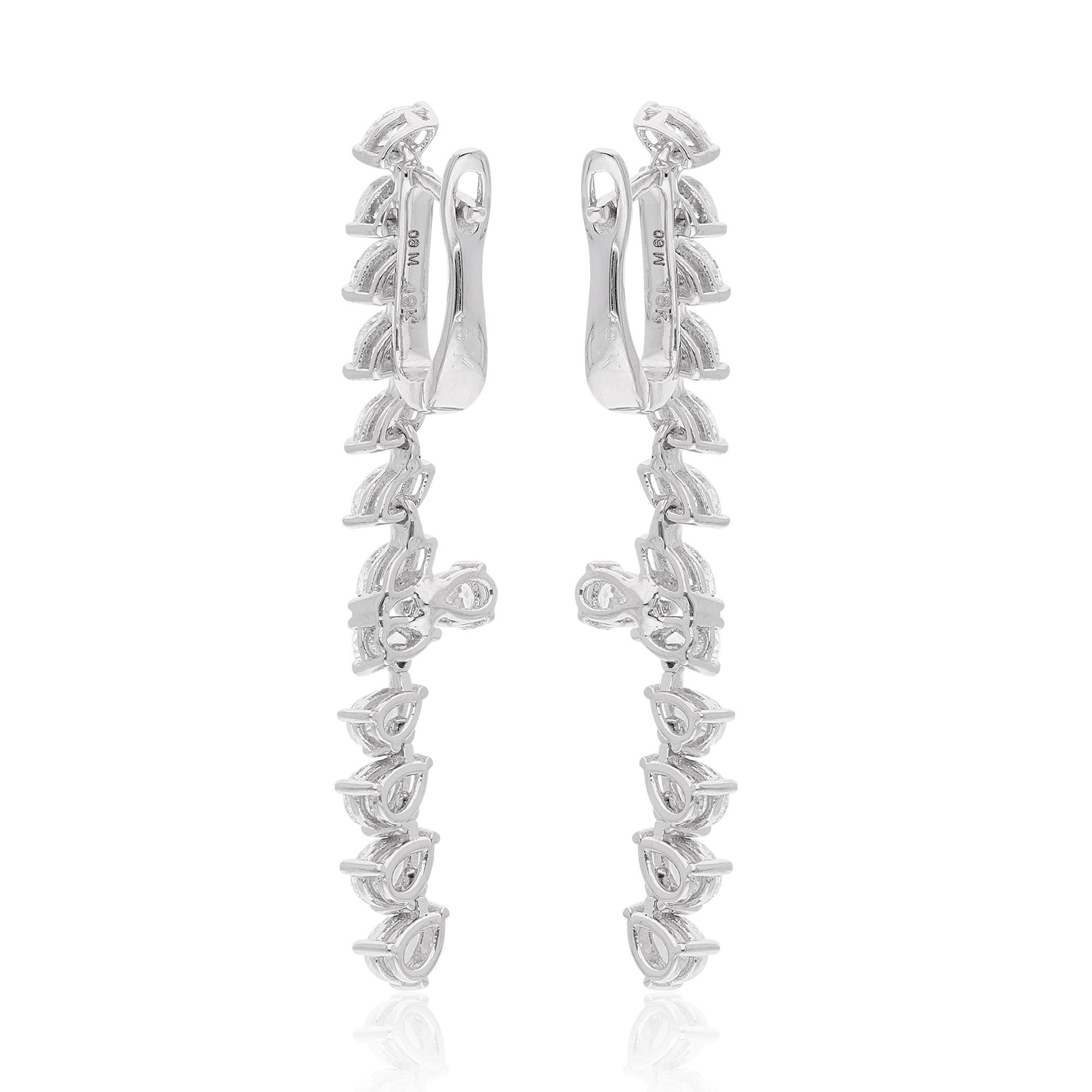 2.62 Karat SI Reinheit HI Farbe Marquise Diamant-Ohrringe 14 Karat Weißgold (Moderne) im Angebot
