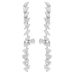 Orecchini di diamanti marquise da 2,62 carati SI Clarity HI Color Oro bianco 14 carati