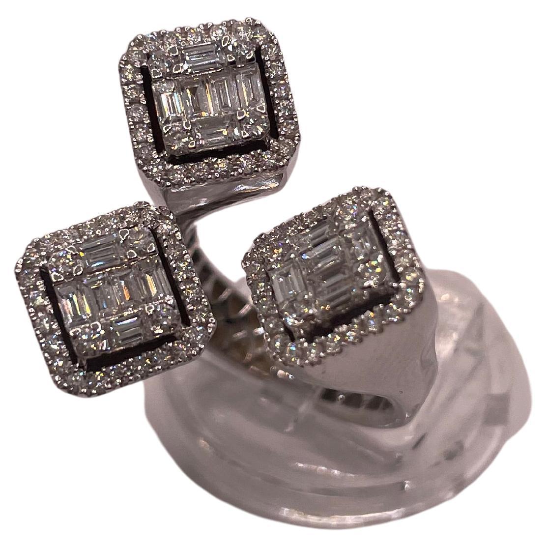 Anello con diamante a triplo ottagono da 2,62 carati in vendita
