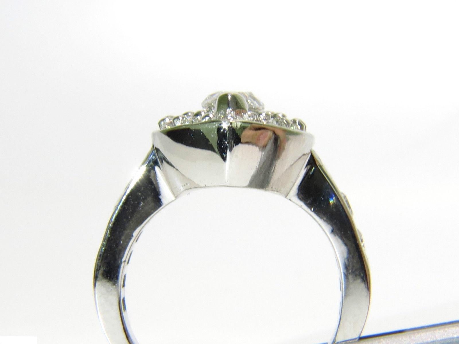 Bague en grappe de 2,62 diamants Marquise et ronds Halo Deco 14 carats Unisexe en vente