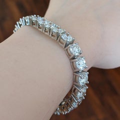 26.29ct Diamond Tennis Bracelet Rounds in 14k White Gold