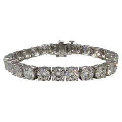 26.29ct Diamond Tennis Bracelet Rounds in 14k White Gold