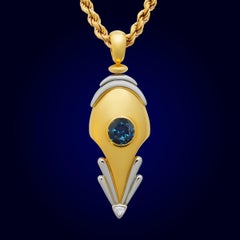 2.62ct Australian Sapphire, Diamond, 18K Gold & Platinum Necklace