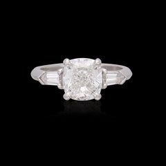 2.62ct GIA Cushion Cut Platinum Diamond Ring