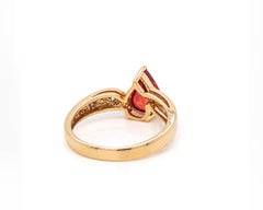 2.62ct Orange Sapphire and Diamond 18 Carat White & Yellow Gold Engagement Ring