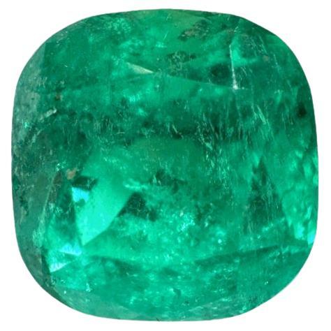 2.63 Carat 8.5x8.5 Colombian Emerald - Cushion Cut, Genuine Gem May Birthstone