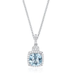 Sunita Nahata Aquamarine 2.63ct. Pendant in 18KWG with Diamond.