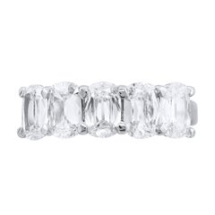 2.63 Carat Cushion Cut 5 Stone Diamond Ring in Platinum