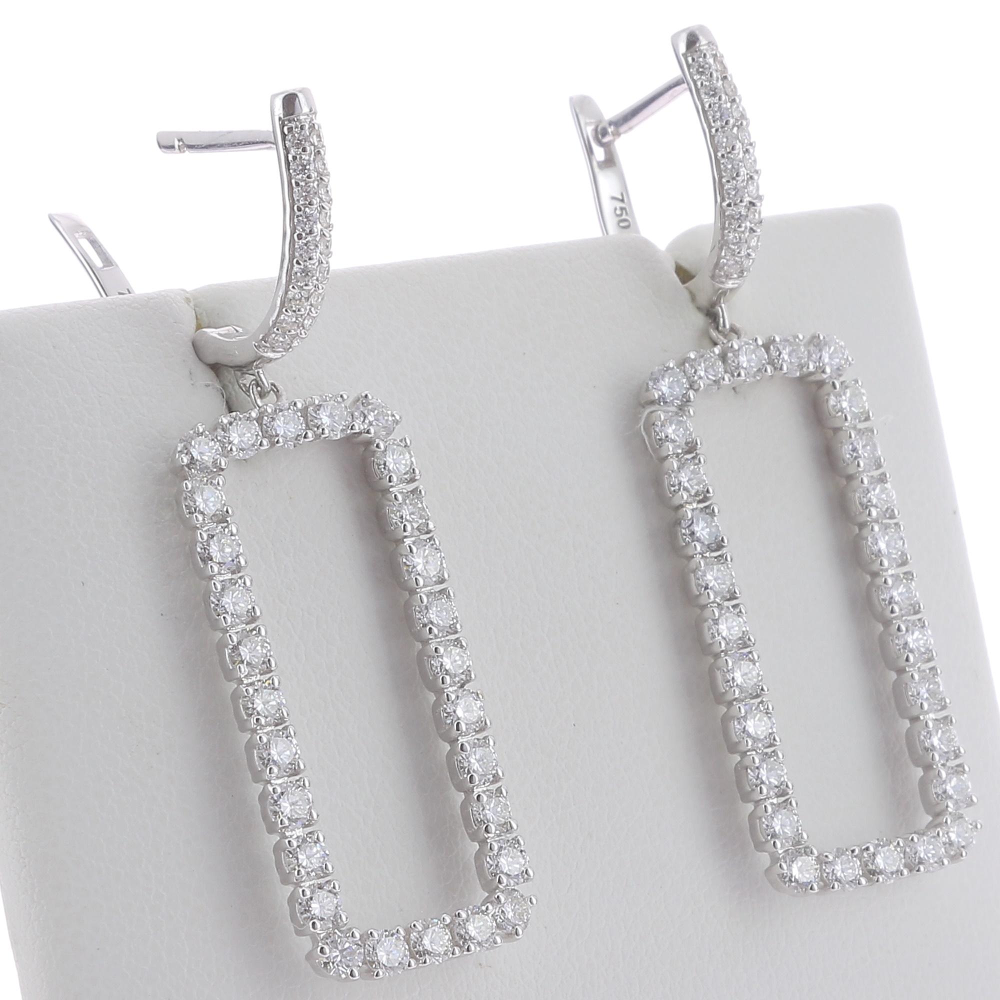 rectangle diamond earrings