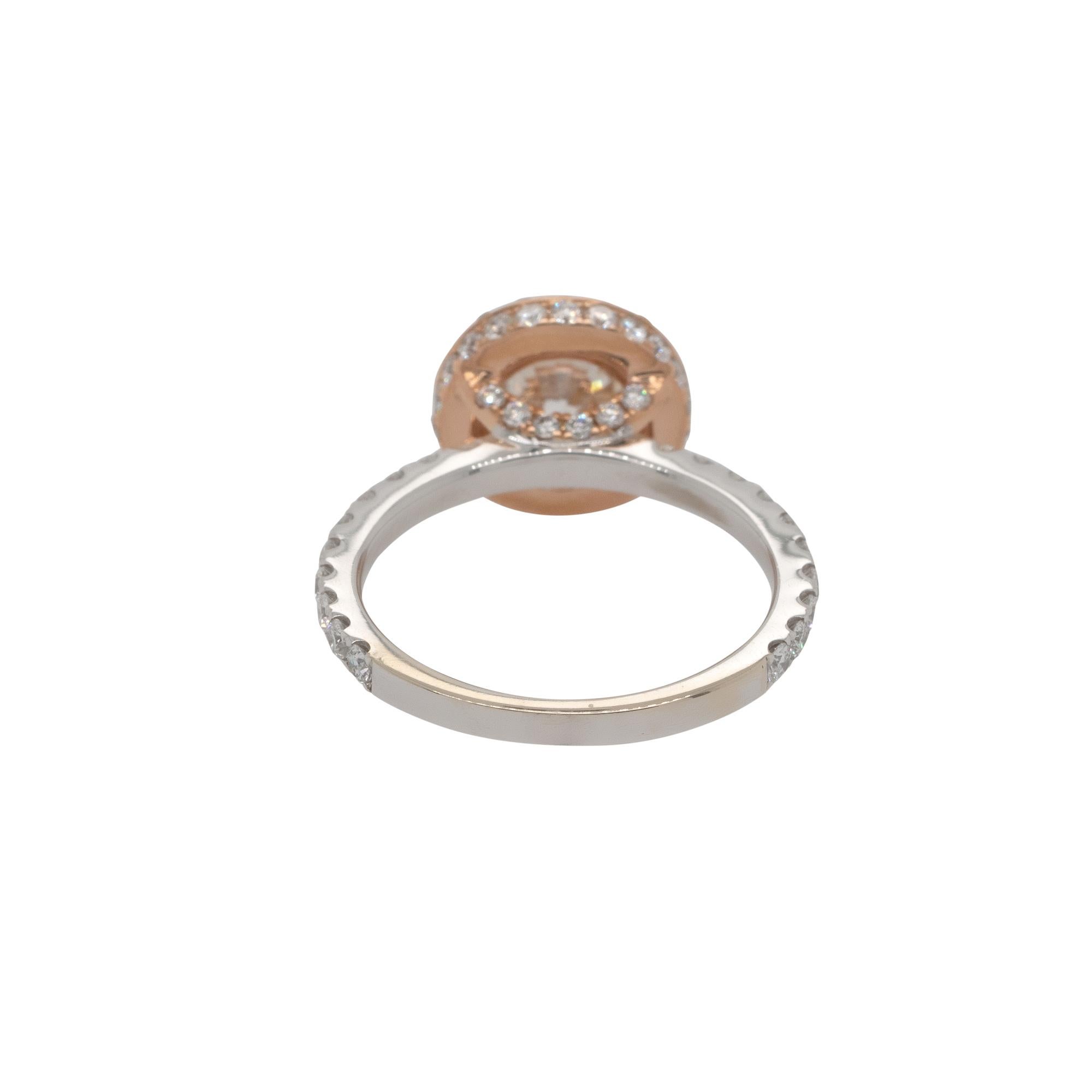 Anello di fidanzamento aureolato con diamante rotondo naturale GIA da 2,63 carati 18 carati in stock in vendita 5