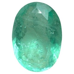 Esmeralda colombiana verde azulada clara de 2,63 quilates - Talla ovalada Birthstone de mayo
