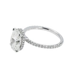 2.63 Carat Oval Diamond Ring Brilliant White 18K Gold Quiet Power Modern Classic