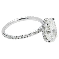 2.63 Carat Oval Diamond Ring Brilliant White 18K Gold Quiet Power Modern Classic