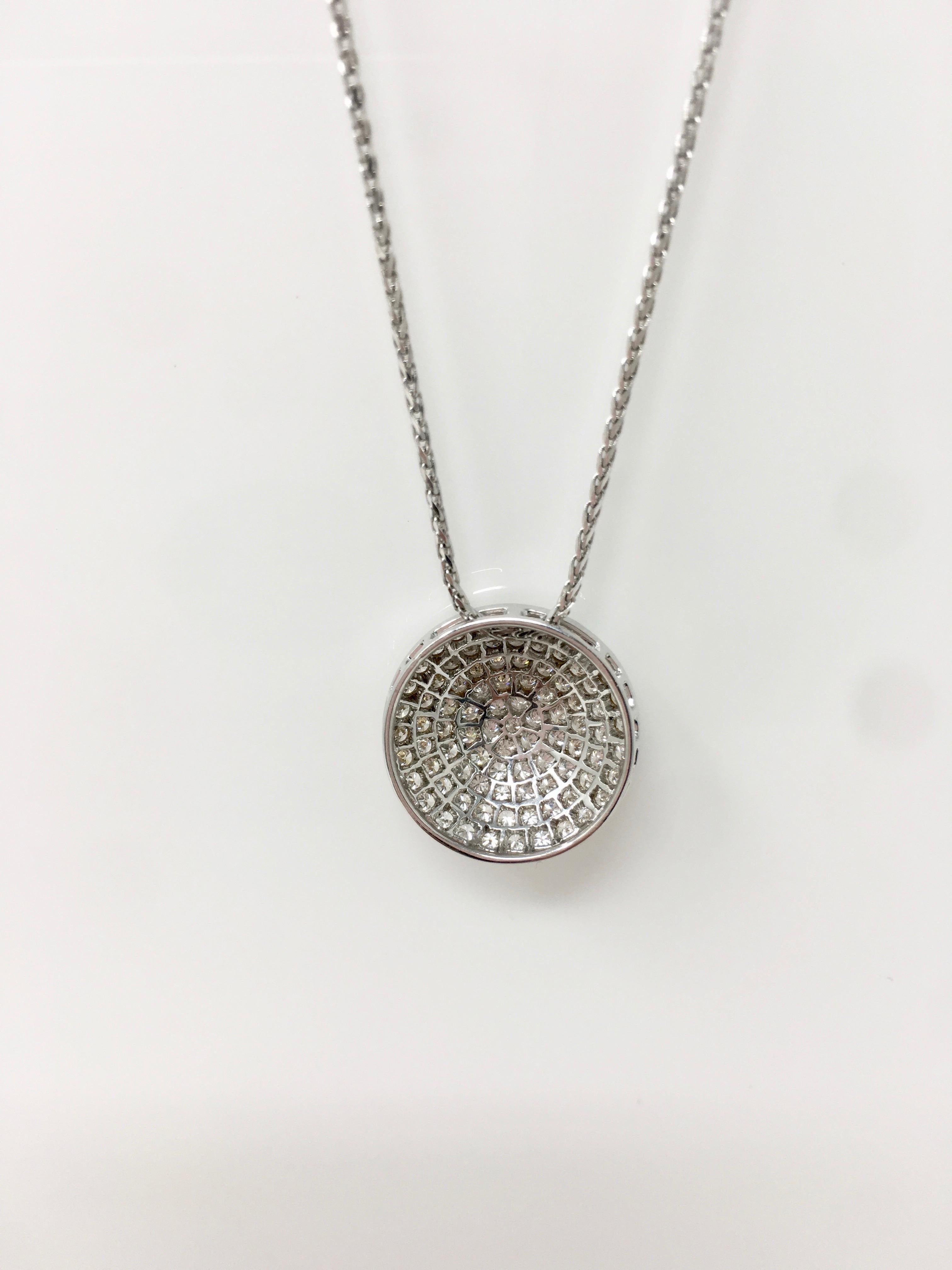2,63 Karat weißer runder Brillant Diamant-Anhänger mit passenden Ohrringen in 18K. im Zustand „Neu“ im Angebot in New York, NY