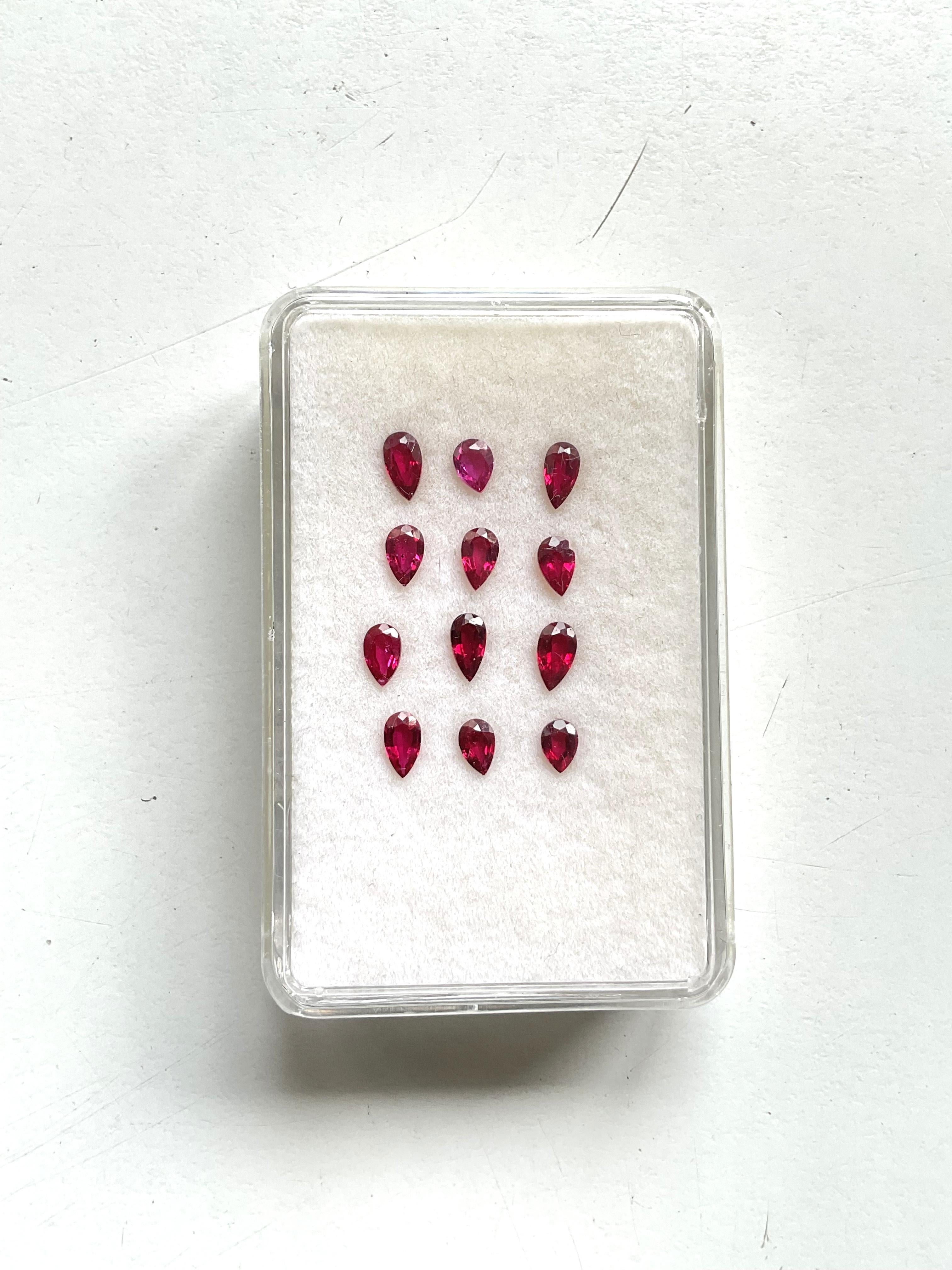 2.63 Carats Mozambique Ruby Top Quality Pear Cut stone No Heat Natural Gemstone For Sale 2