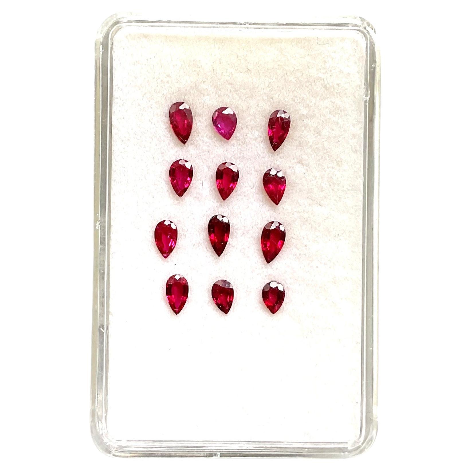 2.63 Carats Mozambique Ruby Top Quality Pear Cut stone No Heat Natural Gemstone For Sale