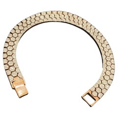 2.63 Cts F/VS1 Round Brilliant Cut Diamonds Men's Tennis Bracelet 14K Rose Gold