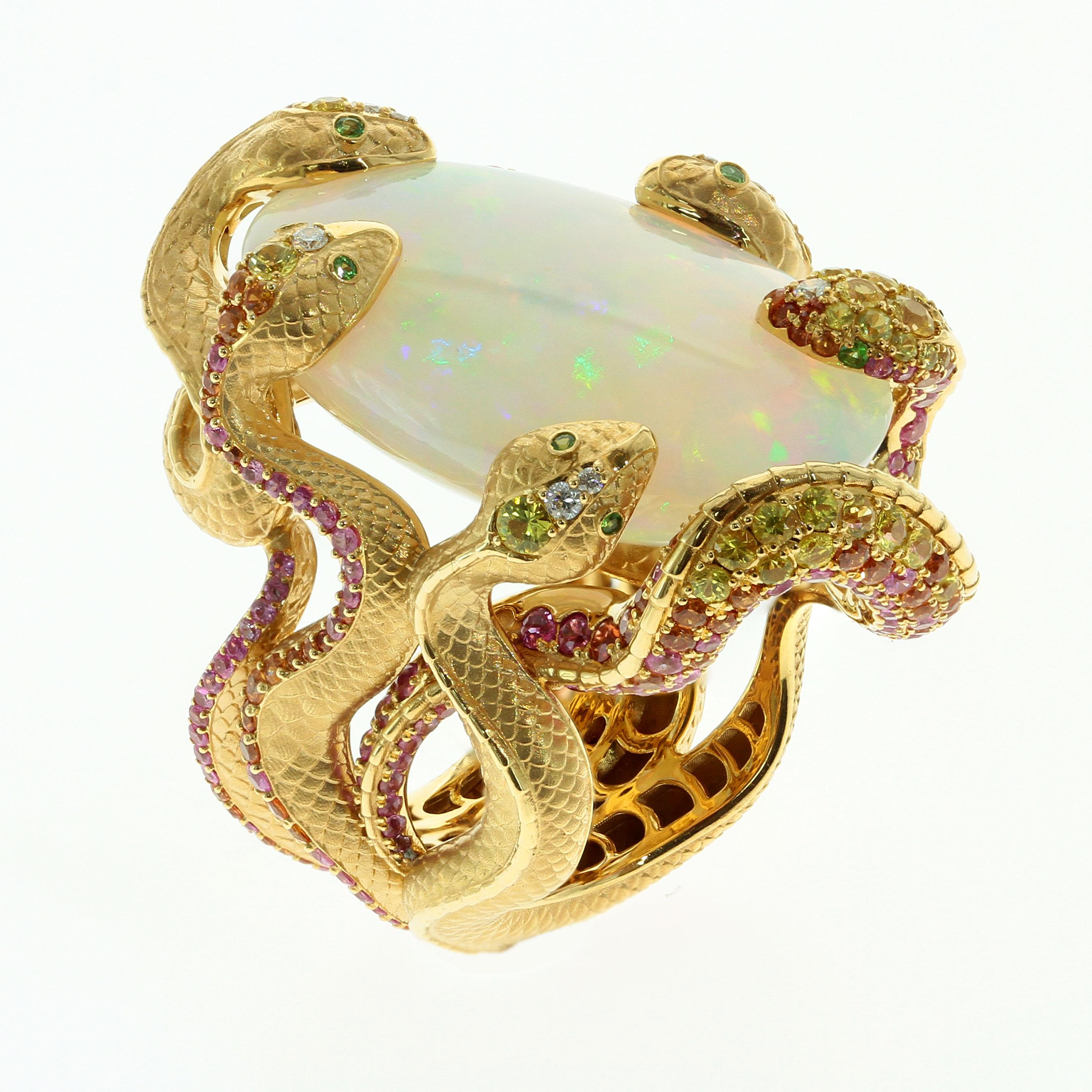 opal snake ring