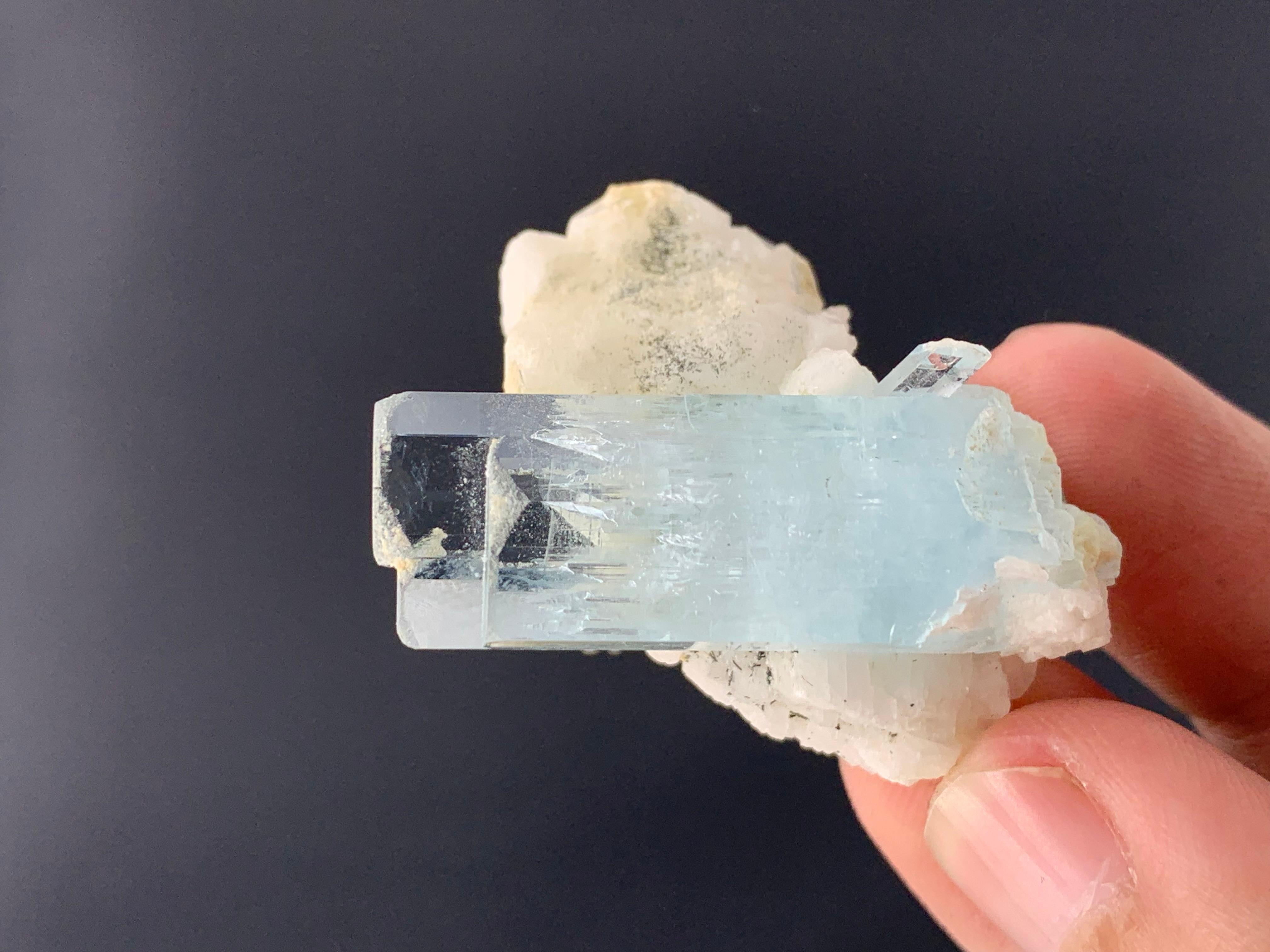 Rock Crystal 26.33 Gram Adorable Aquamarine Specimen From Shigar Valley, Skardu, Pakistan For Sale
