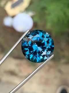26.35 Carat Natural Loose London Blue Topaz Round Shape Gemstone (pierre précieuse de forme ronde)