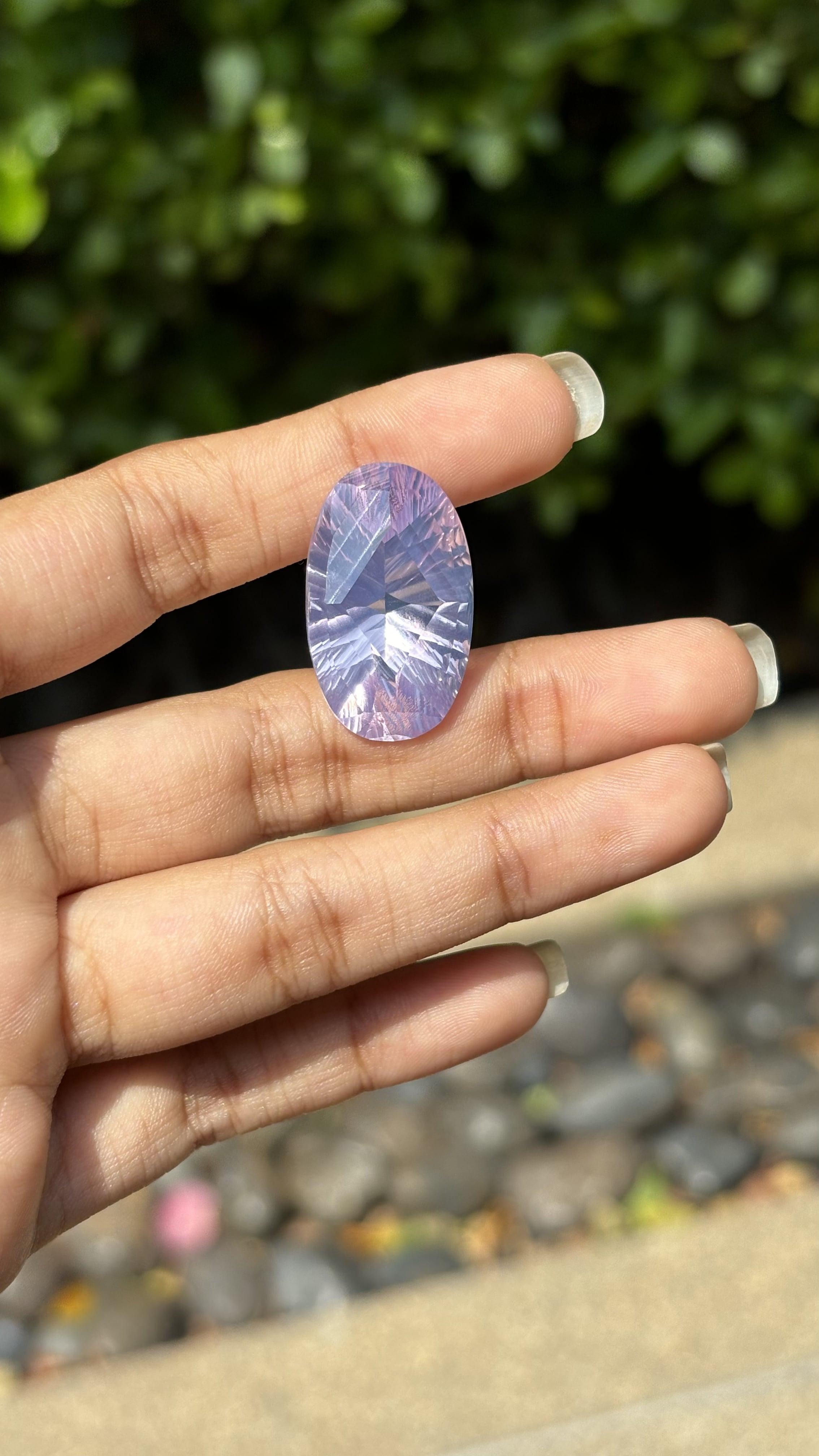 26.38 Carat Fancy Pastel Purple Amethyst Stone In New Condition For Sale In Bangkok, TH
