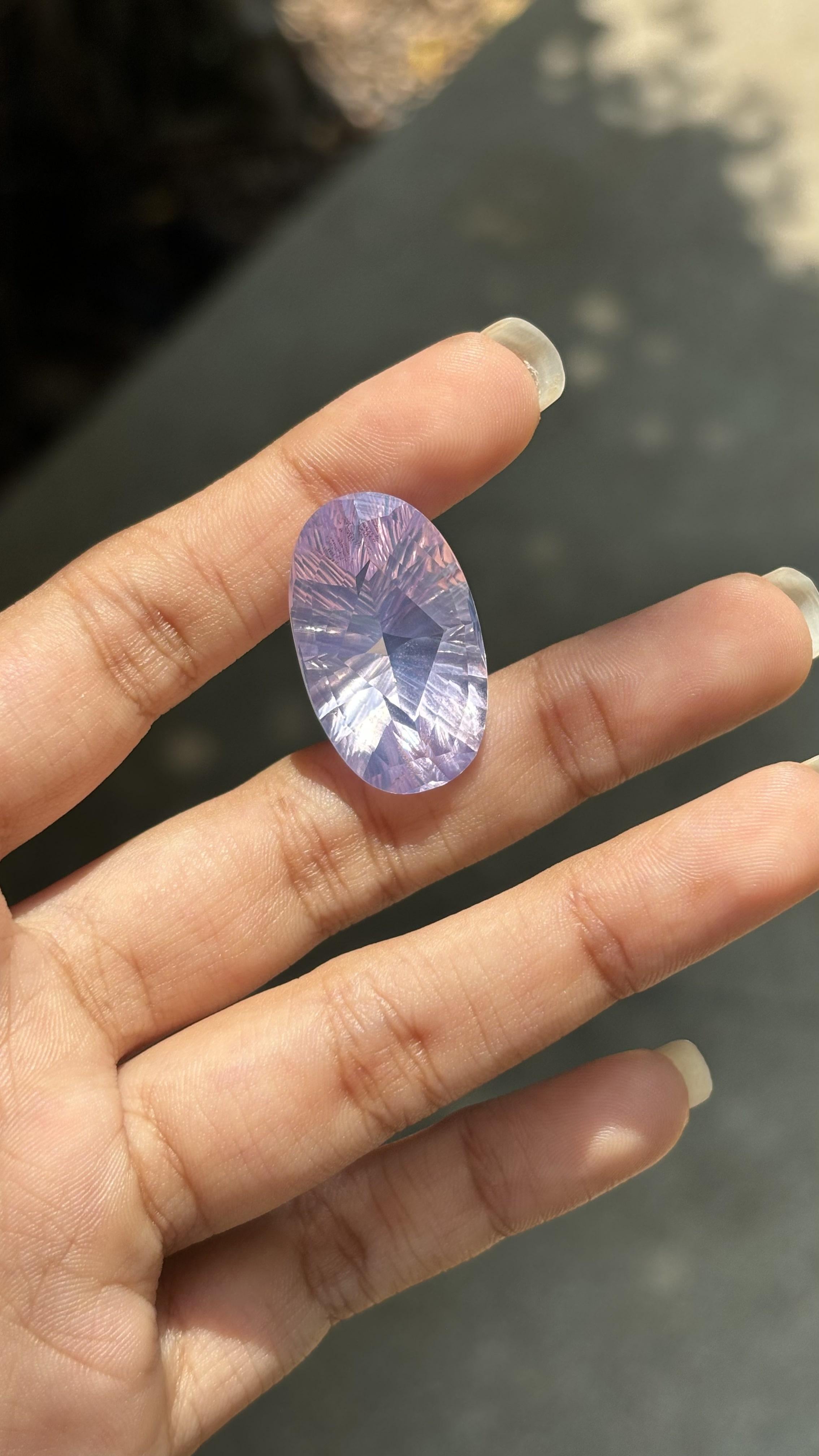 26.38 Carat Fancy Pastel Purple Amethyst Stone For Sale 1