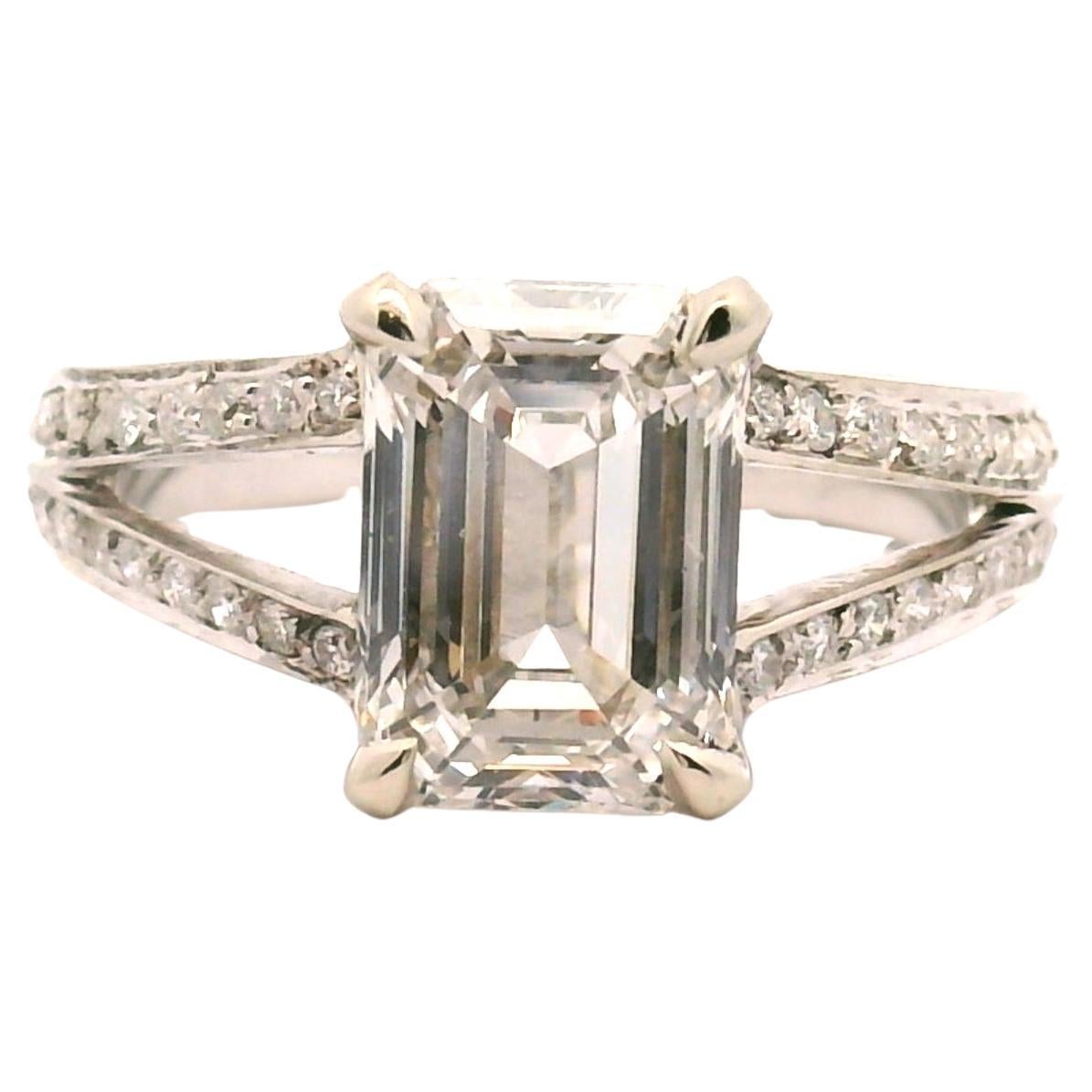 2.63ct. Emerald Cut Diamond Engagement Ring