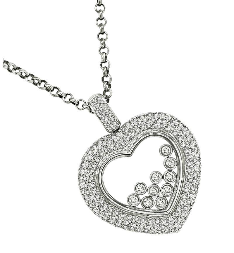 Taglio rotondo Collana con ciondolo Happy Diamond Heart da 2,63 ct. in vendita