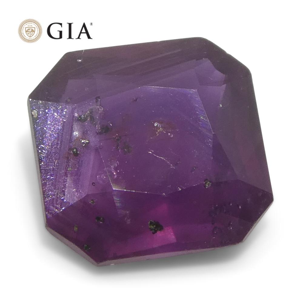 Rubí natural rojo púrpura octogonal/cuadrado de 2,63 ct certificado por el GIA África oriental sin calentar en venta 5