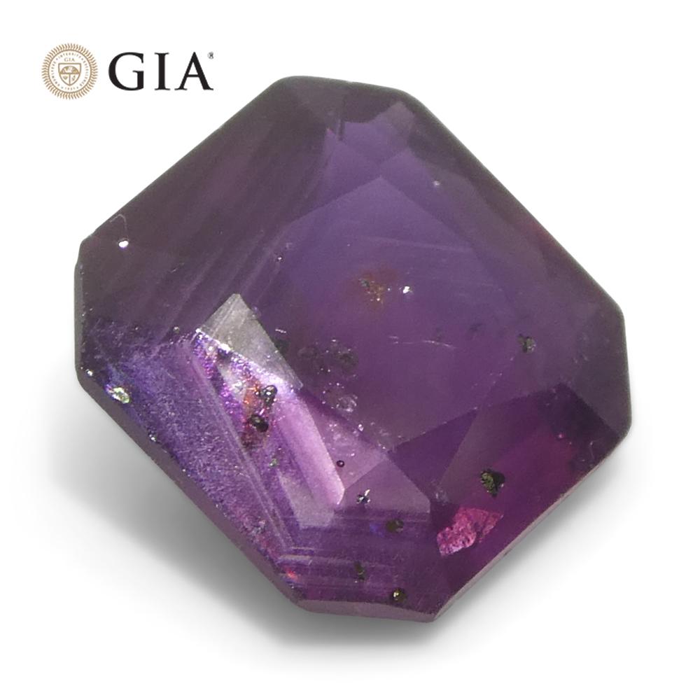 Rubí natural rojo púrpura octogonal/cuadrado de 2,63 ct certificado por el GIA África oriental sin calentar en venta 6
