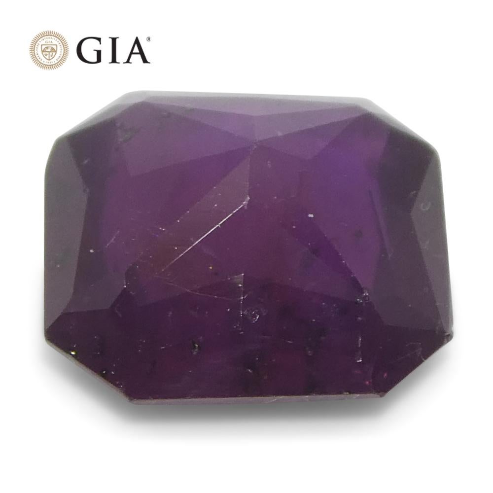 Rubí natural rojo púrpura octogonal/cuadrado de 2,63 ct certificado por el GIA África oriental sin calentar en venta 8