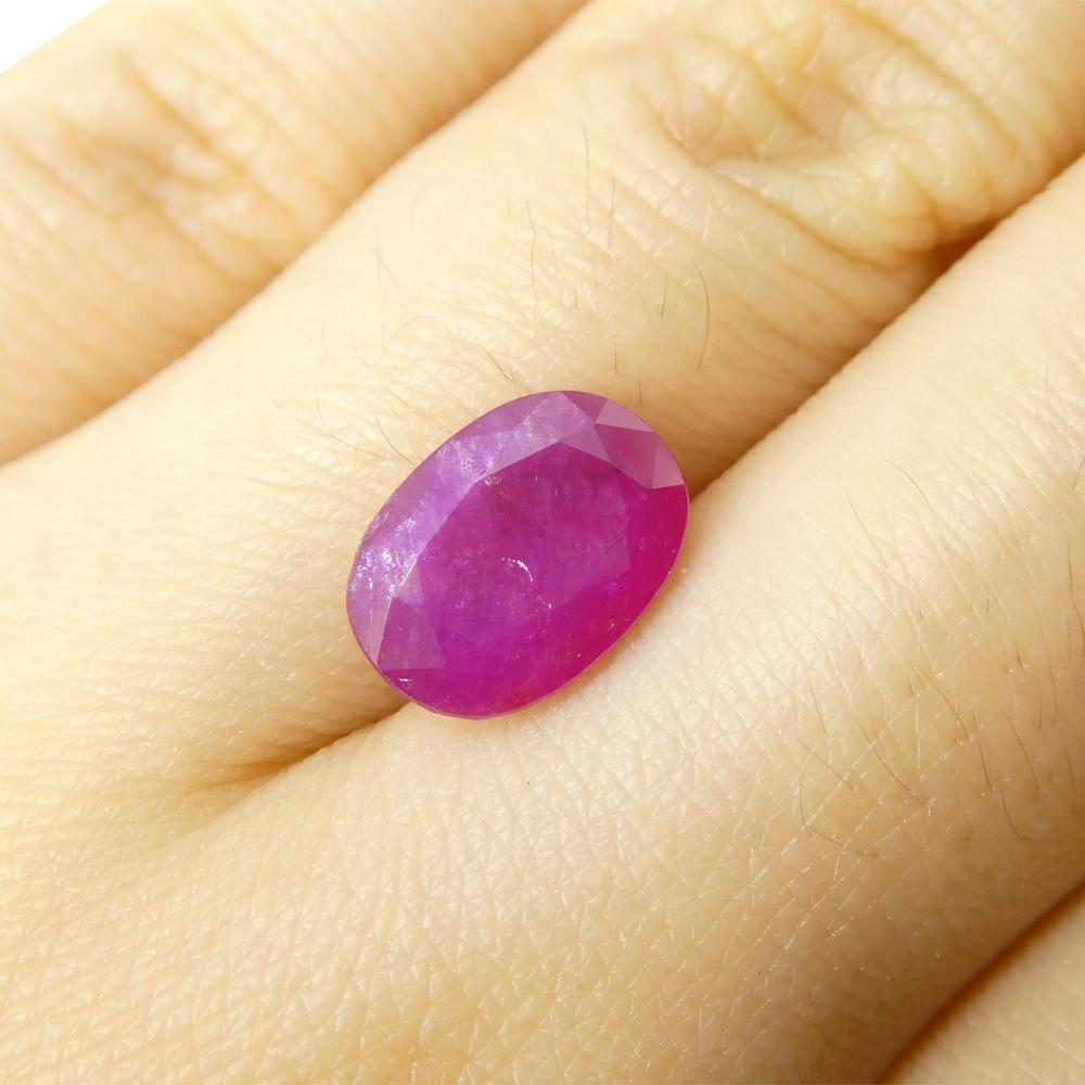 2.63ct Oval Red Ruby from Vietnam In New Condition For Sale In Toronto, Ontario