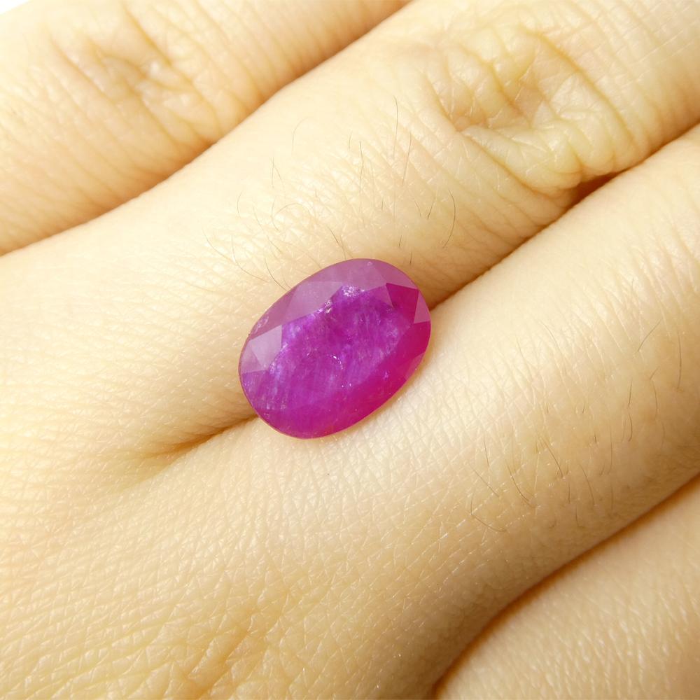 Women's or Men's 2.63ct Oval Red Ruby from Vietnam For Sale