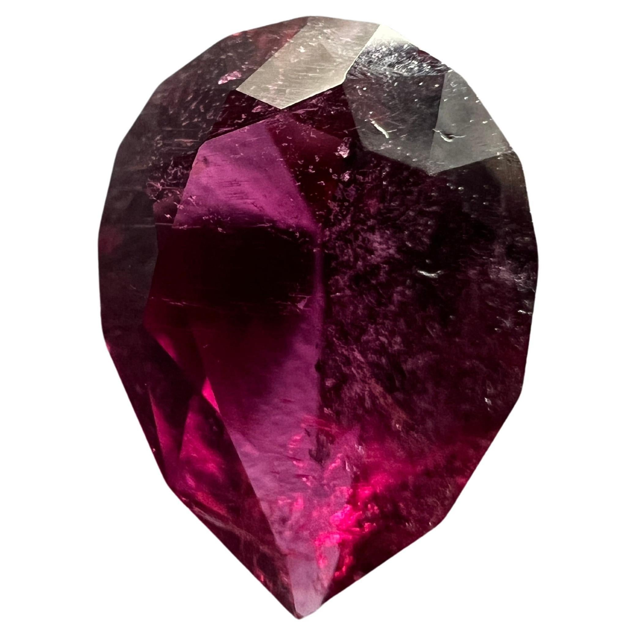 Modern 2.63ct Pear Cut Pinkish Red Rubellite Tourmaline Gemstone  For Sale