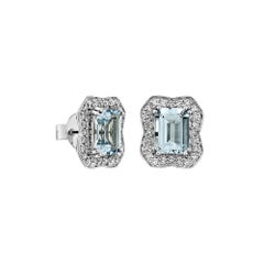 Sunita Nahata Aquamarin 2.64ct. Ohrstecker aus 18KWG mit Diamanten.